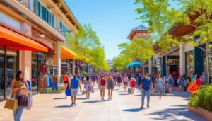 international tourists shopping spree